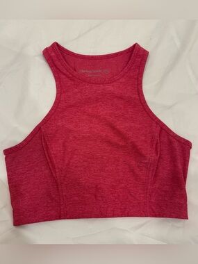 Outdoor Voices Pink Space Dye Athena High Neck Crop Top Sports Bra Top Size S